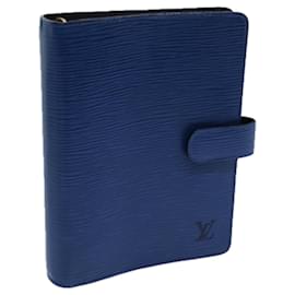 Louis Vuitton-LOUIS VUITTON Epi Agenda MM Funda para planificador de día Azul R20055 LV Auth 70501-Azul