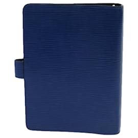 Louis Vuitton-LOUIS VUITTON Epi Agenda MM Funda para planificador de día Azul R20055 LV Auth 70501-Azul