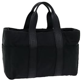 Hermès-HERMES Akapu Luco MM Hand Bag Nylon Black Auth bs13431-Black