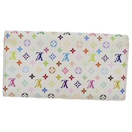 Louis Vuitton-LOUIS VUITTON Cartera Larga Sarah Portefeuille Multicolor Blanco M93532 autenticación 70503-Blanco