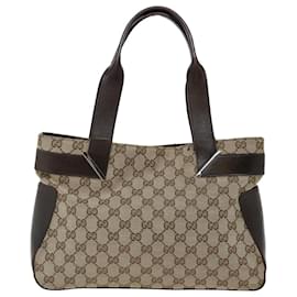 Gucci-GUCCI GG Canvas Hand Bag Beige 73983 Auth bs13381-Beige