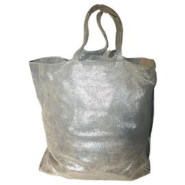 Set Aridza Bross Borsa a Tracolla e Pochette in Pelle Argento Argento