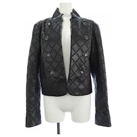 Chanel-Jaqueta de couro acolchoada preta de 16K$ 2022-Preto
