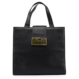 Gucci-GUCCI Totes Leather Black jackie-Black