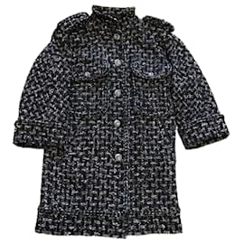 Chanel-Abrigo de tweed negro de París / Edimburgo por 9,000 dólares.-Negro