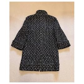 Chanel-9K$ Paris / Edinburgh Black Tweed Coat-Black