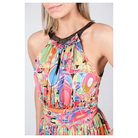 Chanel-Vestido de seda con maxi logo por 11,000 dólares.-Multicolor