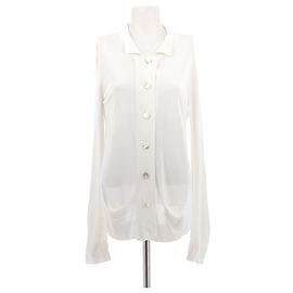 Tricot Hermès T.FR 42 Viscose Blanc