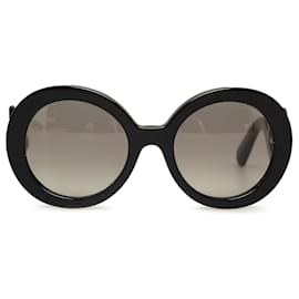 Prada-Prada Black Round Baroque Sunglasses-Black