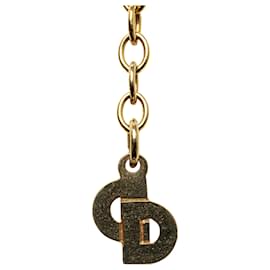 Dior-Dior Gold Logo Pendant Necklace-Golden