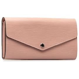 Louis Vuitton-Louis Vuitton Pink Epi Sarah Long Wallet-Pink