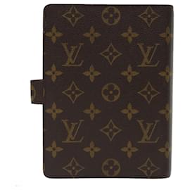 Louis Vuitton-LOUIS VUITTON Monogramm Agenda MM Tagesplaner Cover R20105 LV Auth 70296-Monogramm