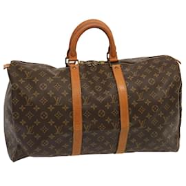 Louis Vuitton-Louis Vuitton Monogram Keepall 50 Borsa Boston M41426 LV Aut 70369-Monogramma