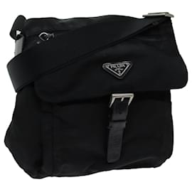 Prada-PRADA Shoulder Bag Nylon Black Auth 70207-Black