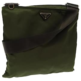 Prada-PRADA Shoulder Bag Nylon Khaki Auth 70159-Khaki