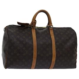 Louis Vuitton-Louis Vuitton Monogram Keepall 50 Borsa Boston M41426 LV Aut 70097-Monogramma