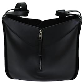 Loewe-LOEWE Hammock Small Shoulder Bag Leather Black 387 30S35 auth 70806A-Black