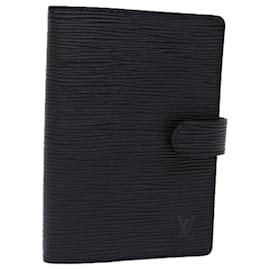 Louis Vuitton-LOUIS VUITTON Epi Agenda PM Day Planner Capa Preta R20052 Autenticação de LV 70286-Preto