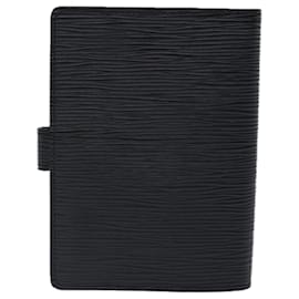 Louis Vuitton-LOUIS VUITTON Epi Agenda PM Day Planner Capa Preta R20052 Autenticação de LV 70286-Preto