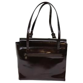 Versace-VERSACE Shoulder Bag Enamel Brown Auth bs13376-Brown