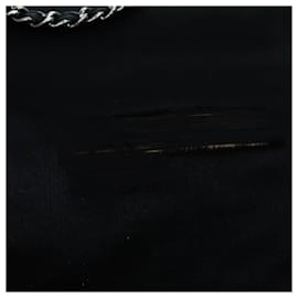 Chanel-CHANEL Bolso de hombro con cadena Satén Negro CC Auth 70253-Negro