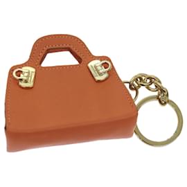 Salvatore Ferragamo-Salvatore Ferragamo Charm Leather Orange Auth 70783-Orange