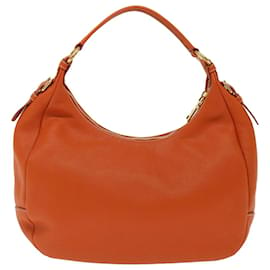 Prada-PRADA Shoulder Bag Leather Orange Auth am6047-Orange
