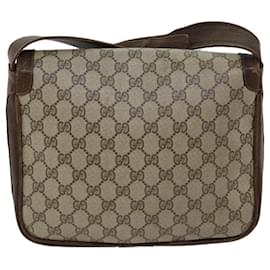 Gucci-GUCCI GG Supreme Shoulder Bag PVC Beige Auth 70775-Beige