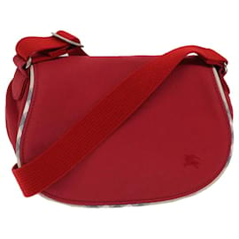 Burberry-BURBERRY Shoulder Bag Canvas Red Auth ac2898-Red