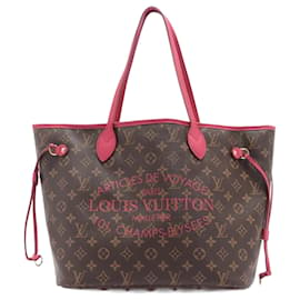 Louis Vuitton-Neverfull MM Ika Flowers Canvas Shopper Tasche Monogramm-Pink
