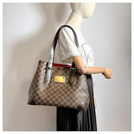 Louis Vuitton-Borsa tote in tela Hampstead Damier Ebene-Marrone