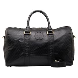 Versace-Versace Boston Bag aus geprägtem Leder, Reisetasche aus Leder in gutem Zustand-Andere