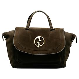 Gucci-gucci 1973 Suede Handbag Suede Handbag 251813 in good condition-Other