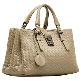 Bottega Veneta-Bottega Veneta Intrecciato Roma Handbag Leather Handbag in Fair condition-Other