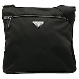 Prada-Prada Tessuto Messenger Bag Sac à bandoulière en toile en bon état-Autre