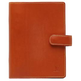 Louis Vuitton-Louis Vuitton Nomad Agenda MM Capa para caderno de couro R20473 em boa condição-Outro
