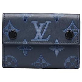 Louis Vuitton-Carteira Louis Vuitton Discovery Compact Carteira Curta de Couro M80424 em boa condição-Outro