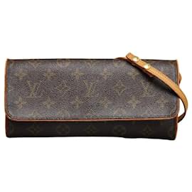 Louis Vuitton-Louis Vuitton Pochette Twin GM Canvas Crossbody Bag M51852 in good condition-Other