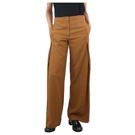 The row Hellbraune Hose mit weitem Bein und Bügelfalten - Größe UK 6 Braun
