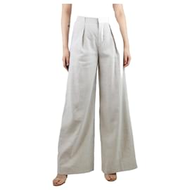 Closed-Light grey linen-blend trousers - size UK 8-Grey