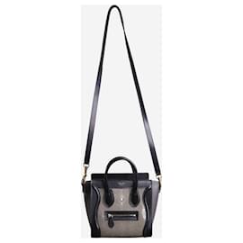 Céline-Black Small 2016 snake print Luggage top handle bag-Black