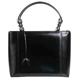 Christian Dior-Black 1999 Leather Top Handle Bag-Black