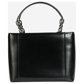 Christian Dior-Black 1999 Leather Top Handle Bag-Black
