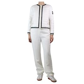 Ermanno Scervino-White lightweight lace-trim jacket - size UK 10-White