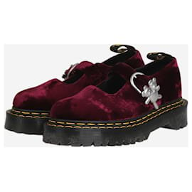 Autre Marque-Cherry red velvet Addina Mary Jane shoes - size EU 36-Dark red