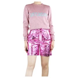 Alberta Ferretti-Pink lurex Saturday jumper - size UK 12-Pink