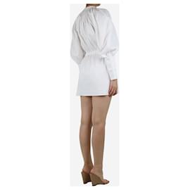 Ellery-Vestido mini blanco con cuello alto y manga abullonada - talla UK 8-Blanco