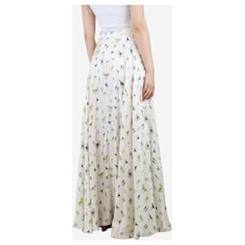 Gabriela Hearst-Cream silk butterfly printed maxi skirt - size UK 10-Cream