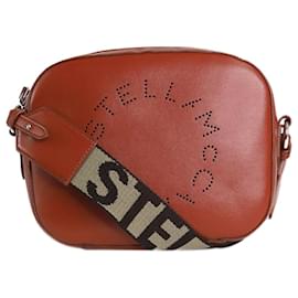 Stella Mc Cartney-Rust brown Logo crossbody bag-Brown