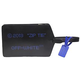 Off White Black medium Zip Tie clutch bag Black
